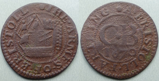 Bristol, city issue 1670 farthing N1589